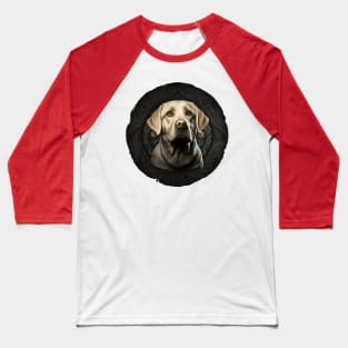 Circular Retro Labrador Owner Golden Black dog Dad Mom Baseball T-Shirt